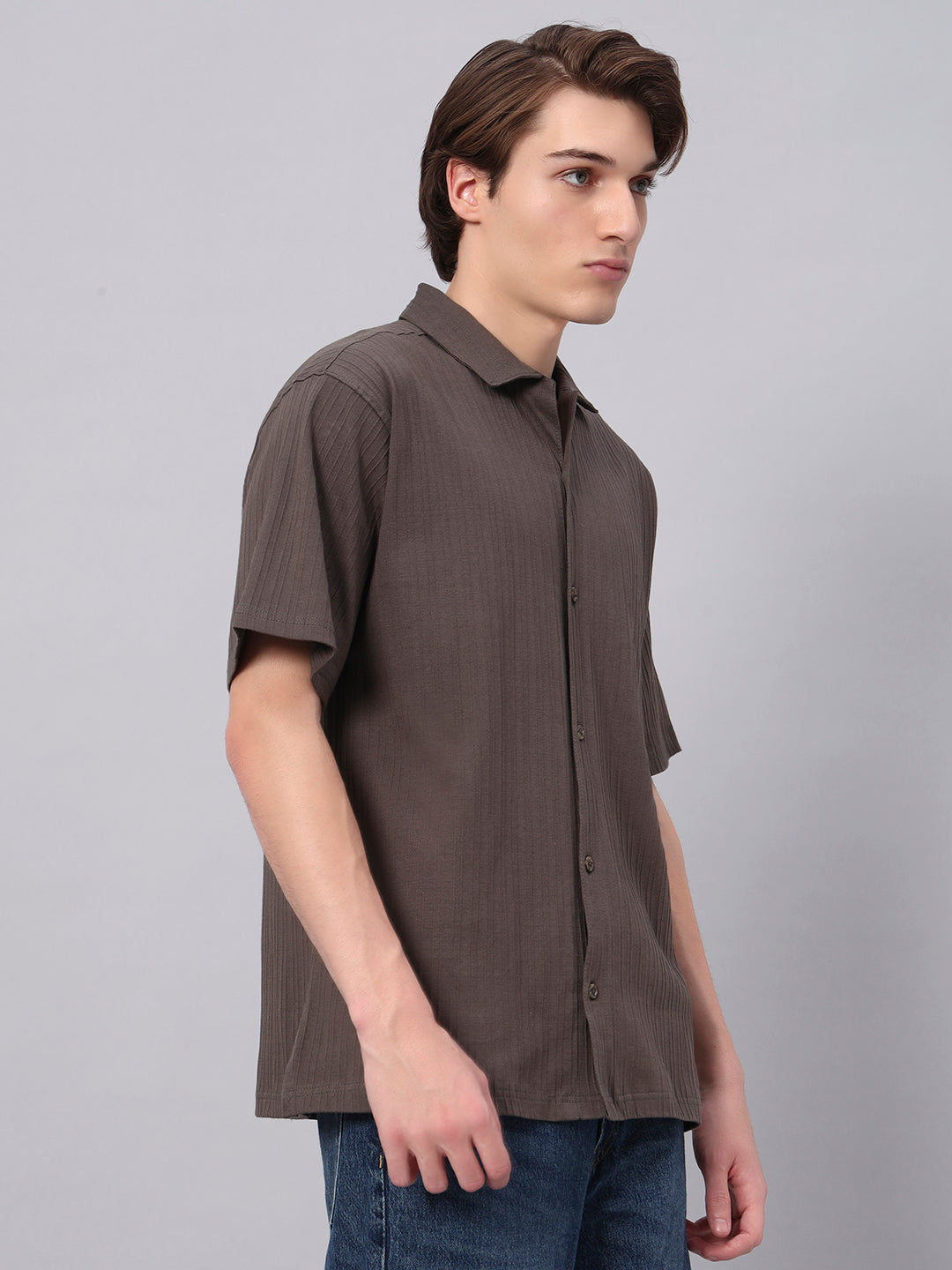 Oversized men's gift shirt Coffee Brown
