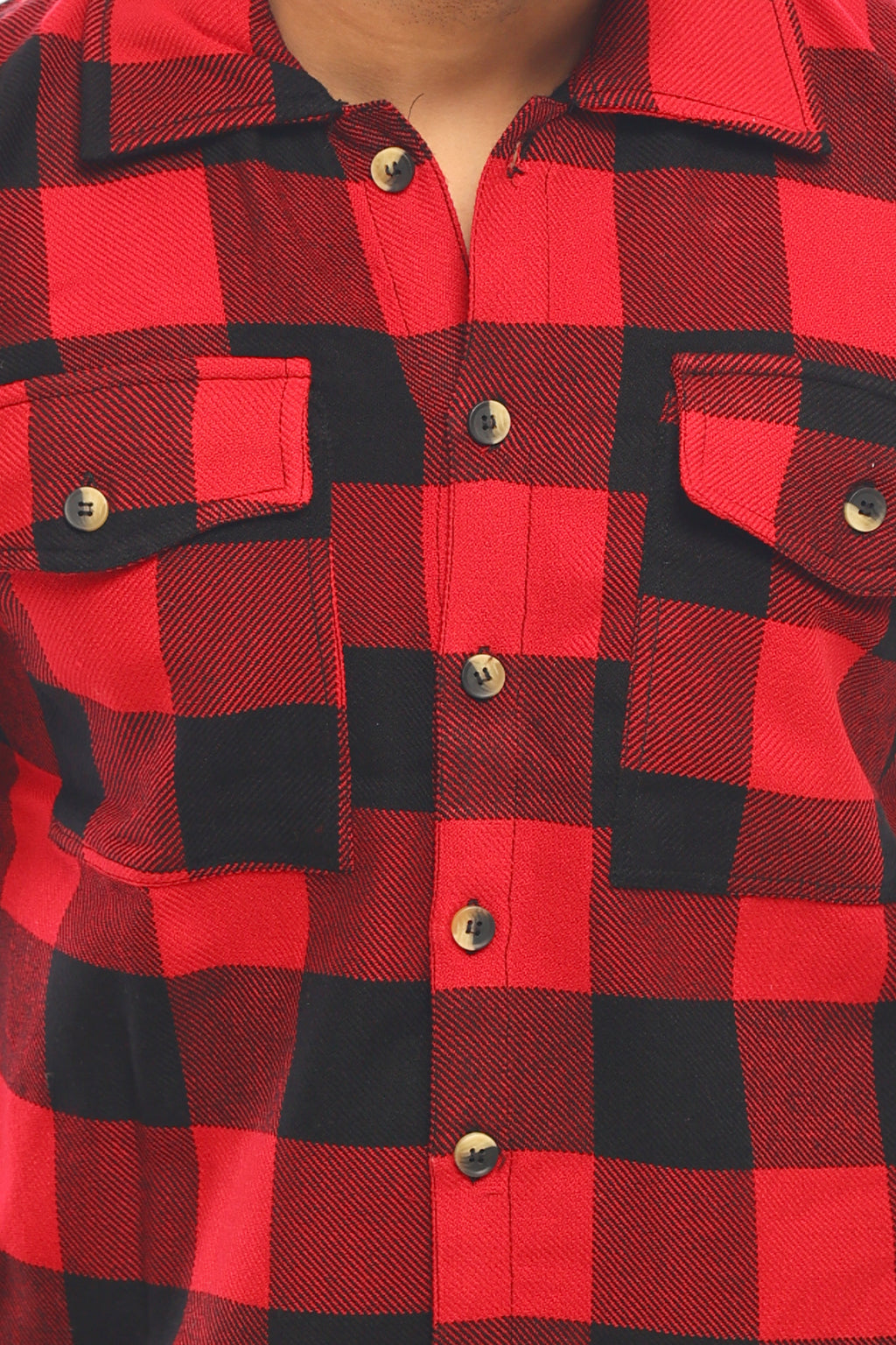 Winter Overshirt men Red and Black