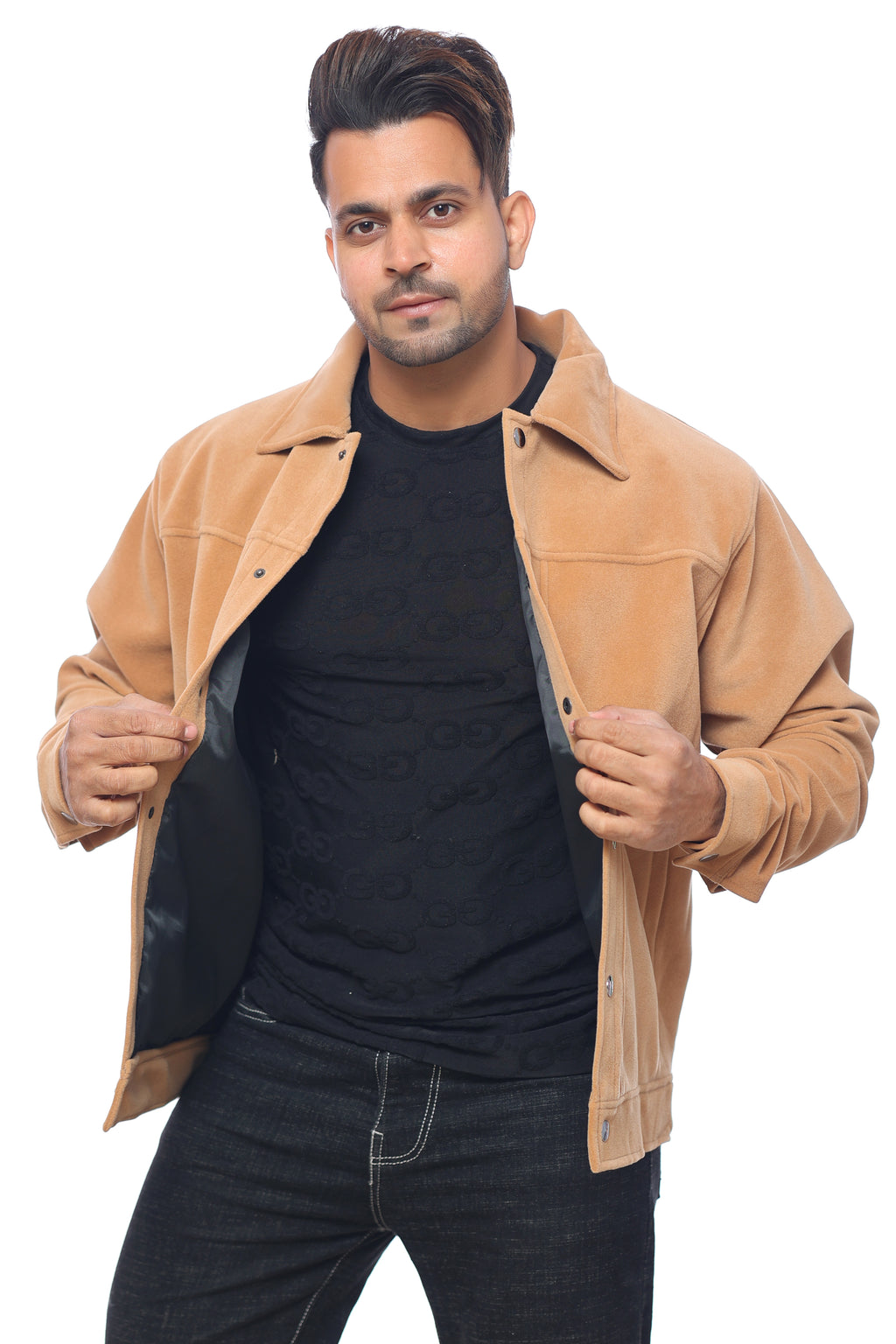 Classic collar jacket camel