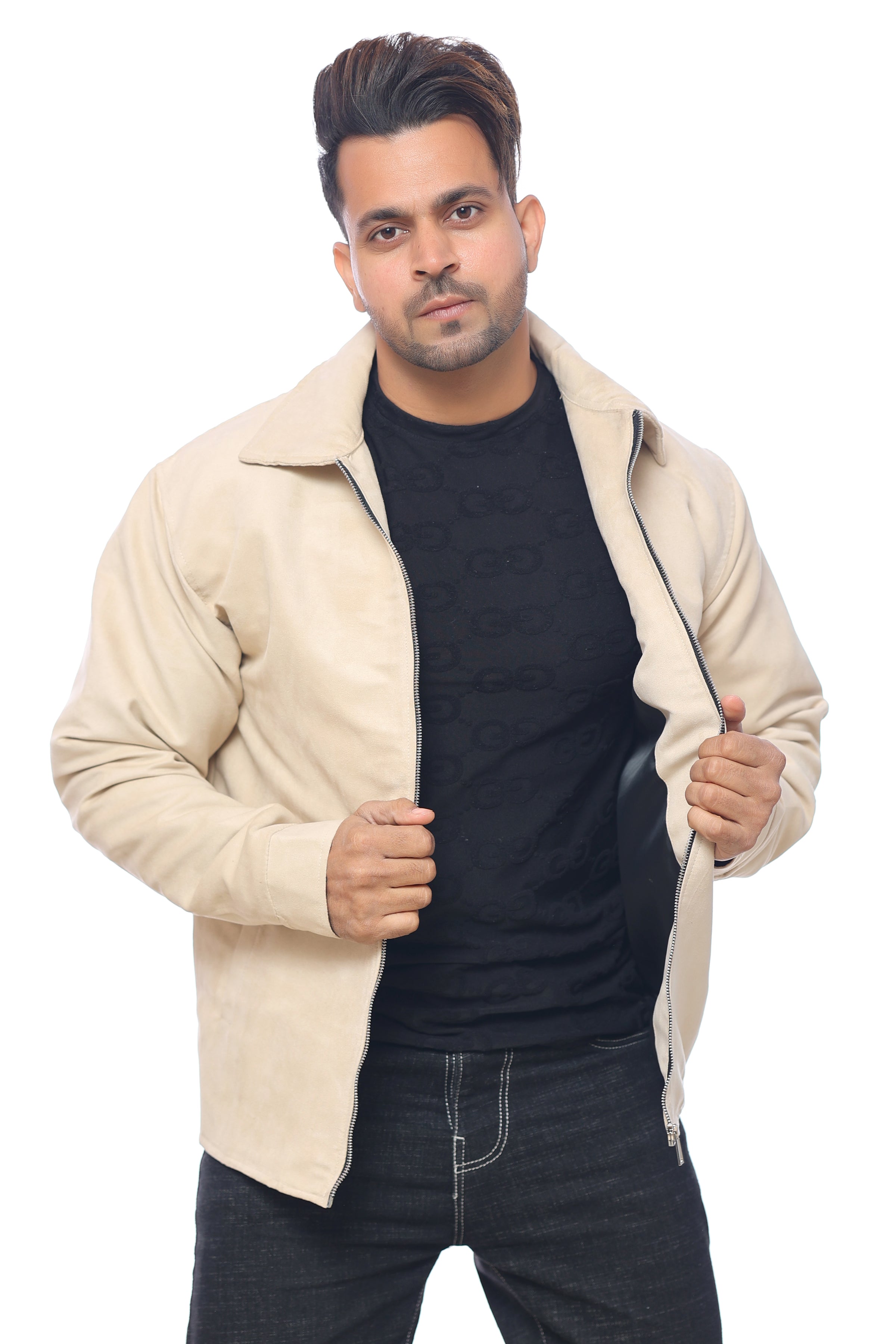 Cuff Button Jacket Beige