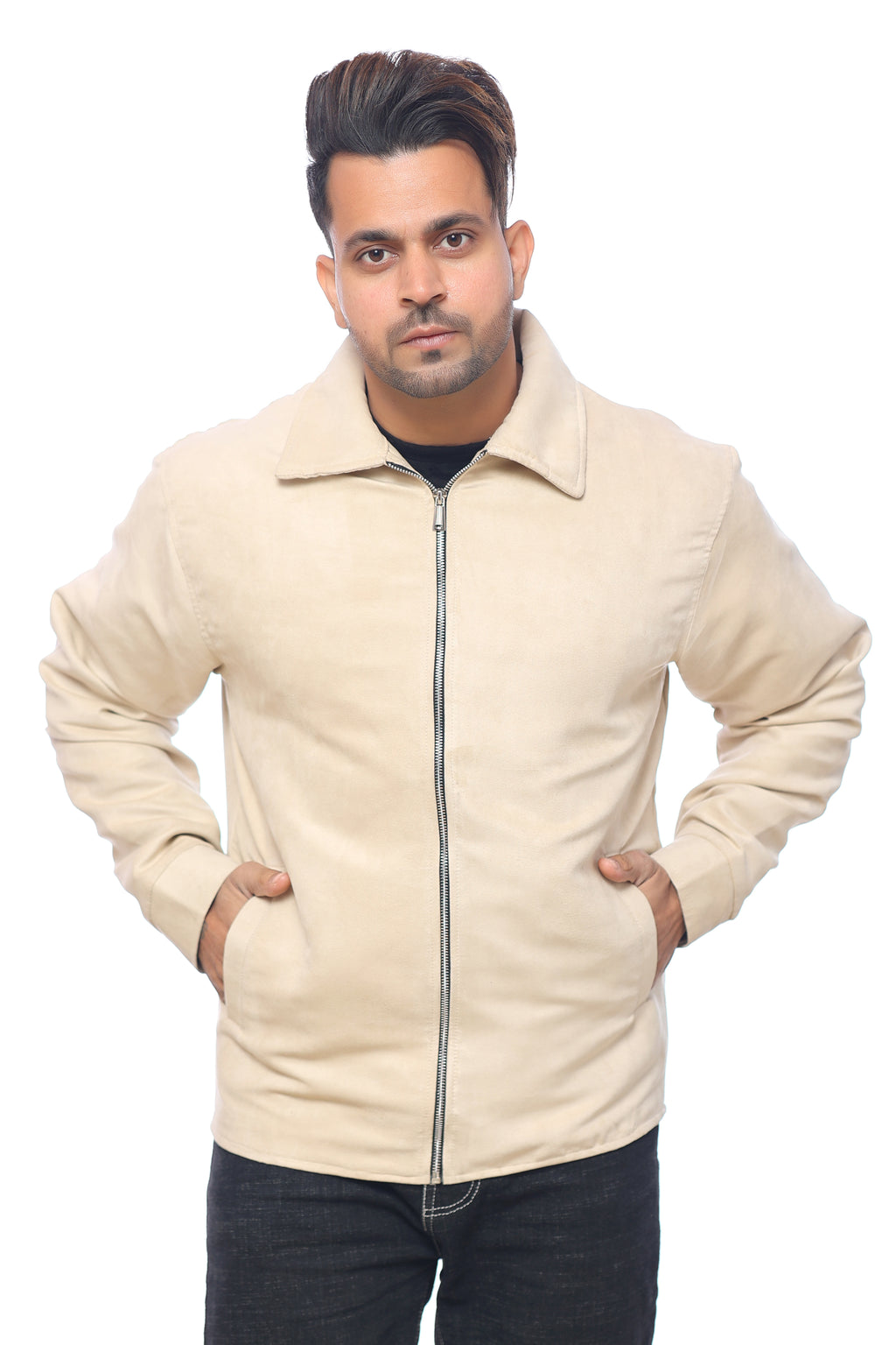 Zipper Jacket men Beige