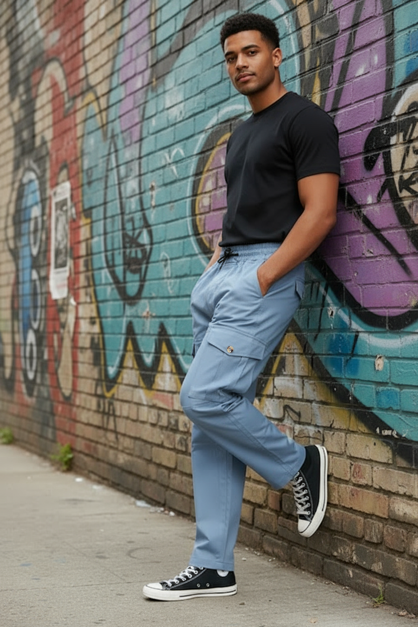 Sky Blue cargo pants men