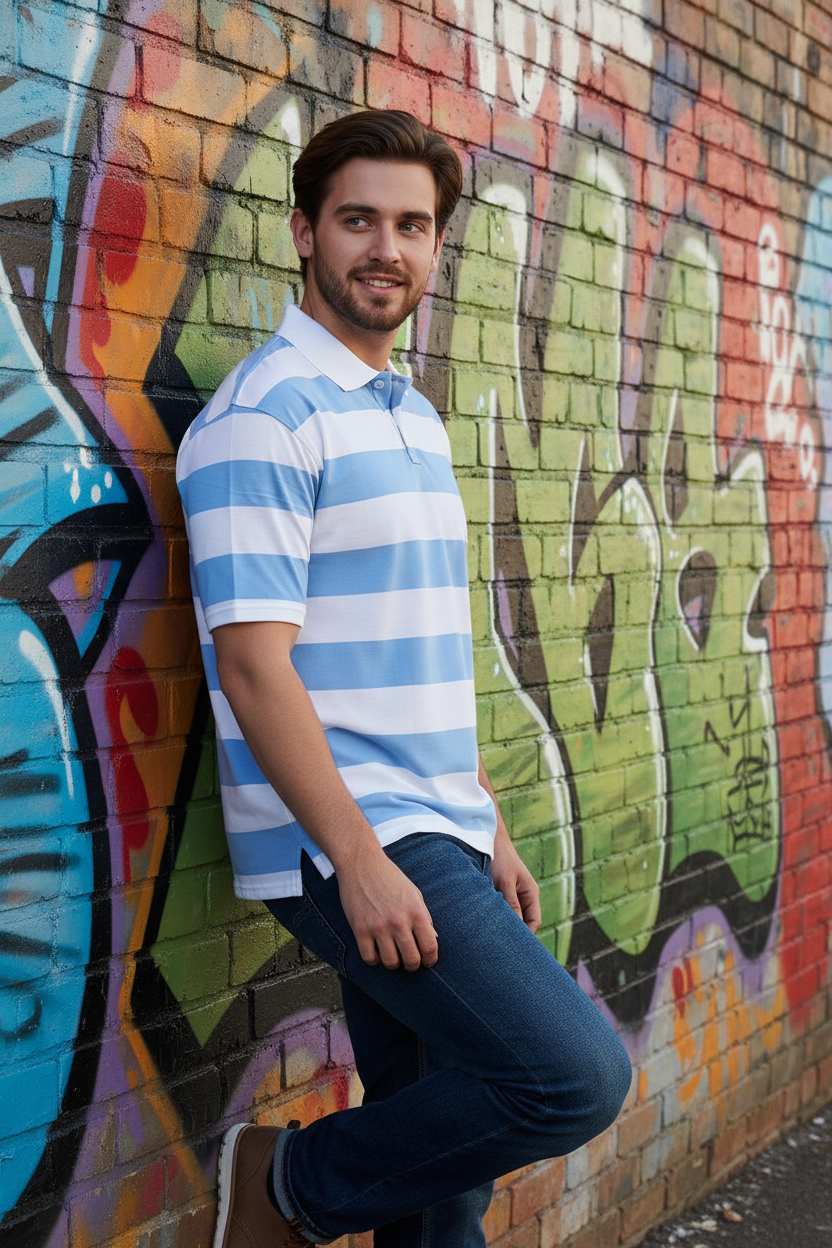 Casual polo men Blue